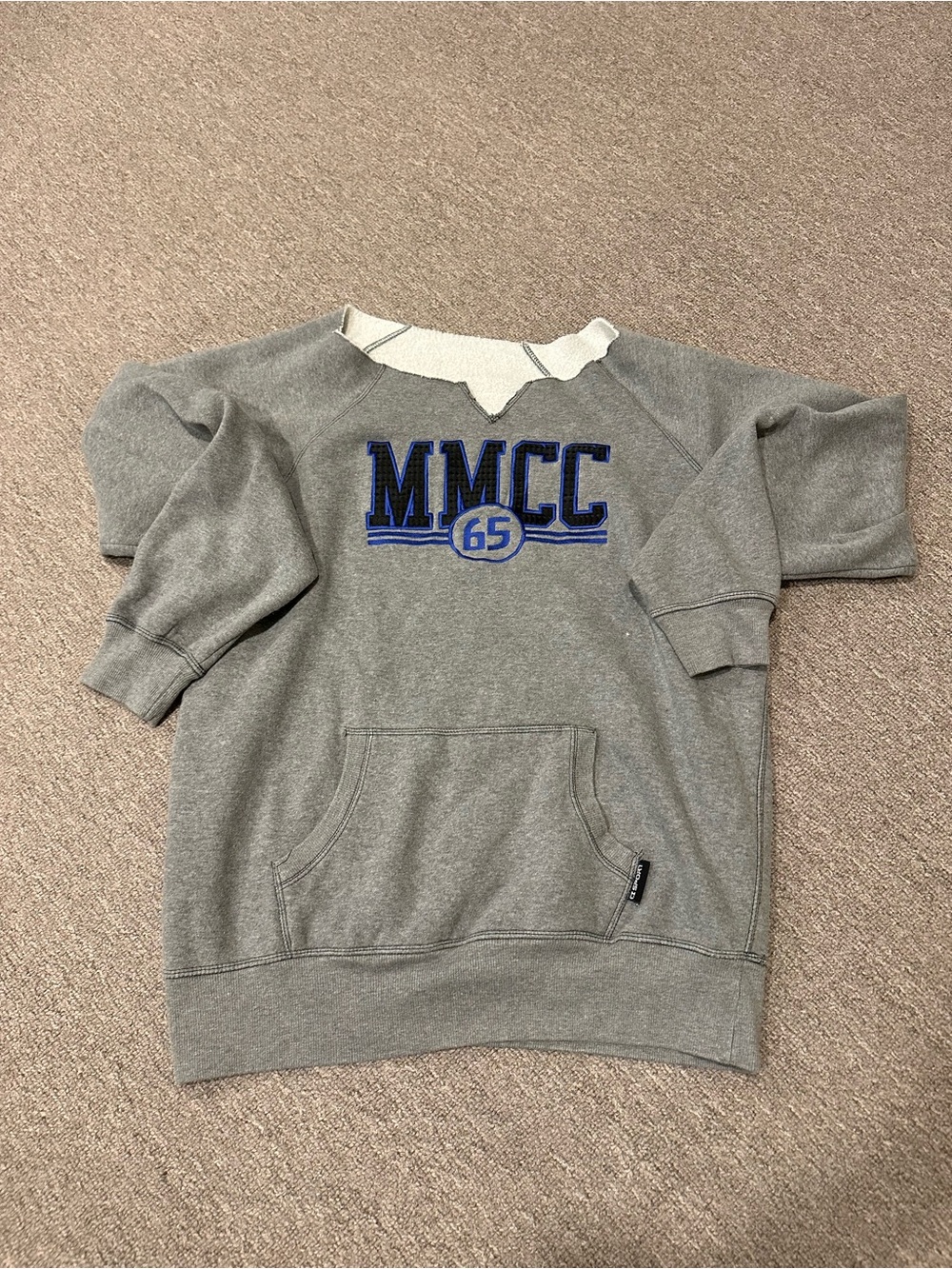 Gray MMCC 65 Embroidered Short Sleeve Sweatshirt